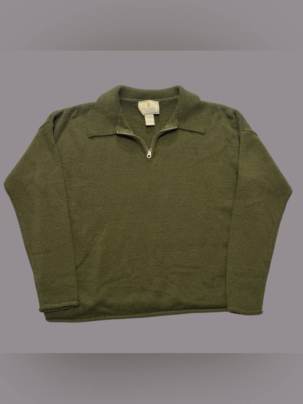 Vintage Express Olive Green Quarter-Zip